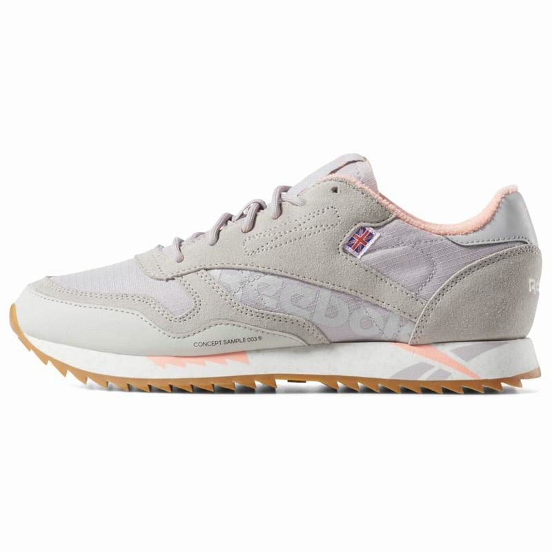 Reebok Cl Lthr Ripple Tenisky Damske - Biele Siva/Lavendel/Ruzove PV6158CP